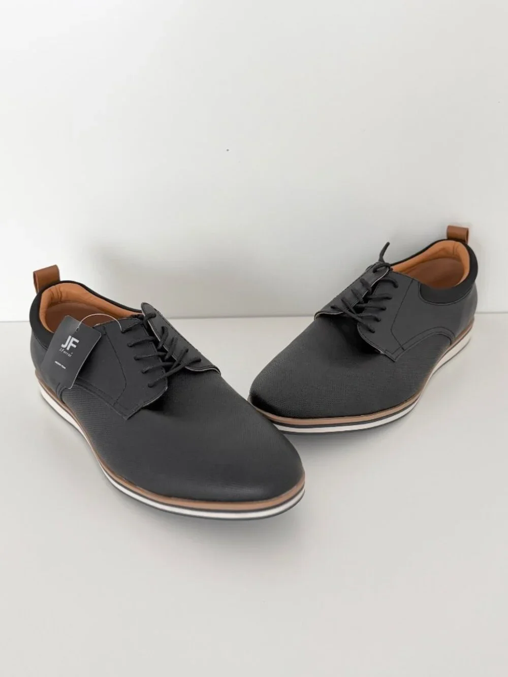 NWT JF J Ferrar Founder Memory Foam Casual Black Lace Up Oxford Shoes‎ Men's 12M